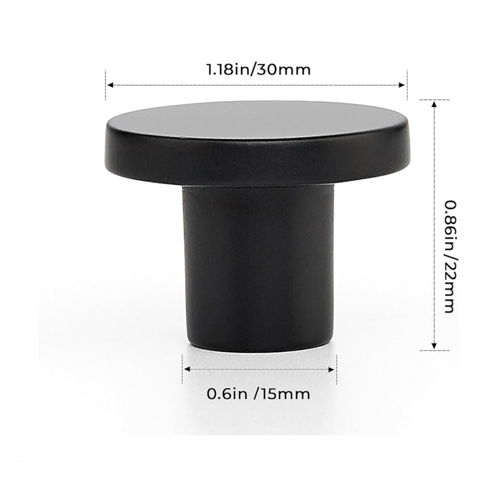 Ravinte‎ 30 Pc Black Round Matte Knob For Cabinet, Dresser Kitchen Remodel